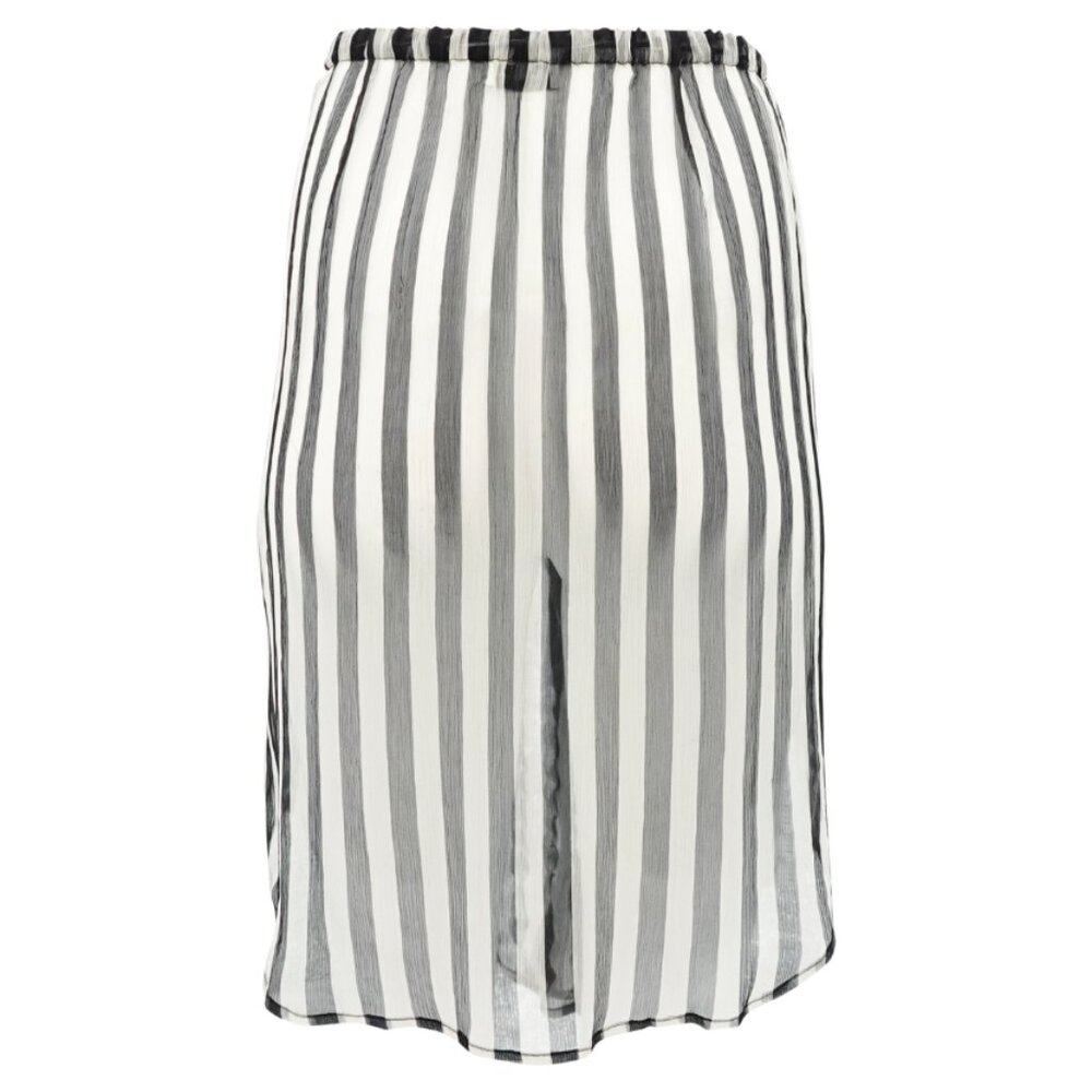 Dries Van Noten SS24 Silk Chiffon Sequin Stripe Button-Front Drawstring Skirt - Picture 4 of 7